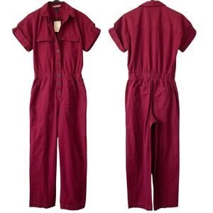 NEW UNIVERSAL THREAD Utility Short Sleeve Jumpsuit Red Size 4 Boilersuit